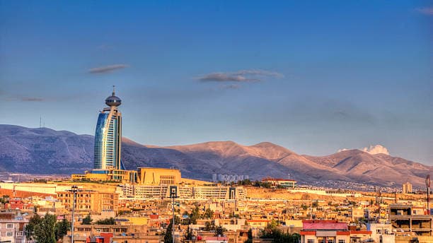 Indian cityscape with historic temples and architecture